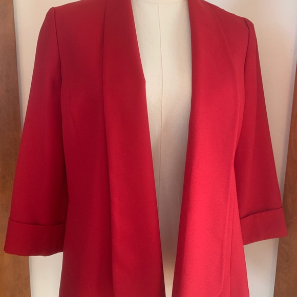 Kasper Rich Red Open Front Blazer - Picture 6 of 7